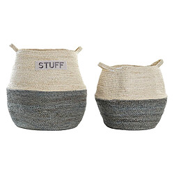 Set de basket DKD Home Decor Fibre naturelle (40 x 40 x 38 cm)