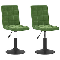 vidaXL Chaises pivotantes à manger lot de 2 vert foncé velours