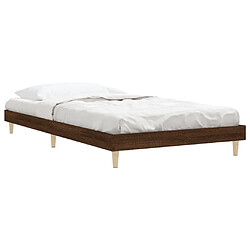 Maison Chic Lit adulte - Lit simple Cadre de lit,Structure du lit Contemporain chêne marron 90x200 cm bois d'ingénierie -MN10977 pas cher