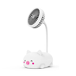 Avis (Cochon Blanc) Mini Ventilateur De Chargement Usb Portable Design De Dessin Animé Créatif Pliable Pratique