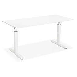 Acheter Mes Bureau 160x80x127 cm plateau blanc et métal blanc - ARUBA