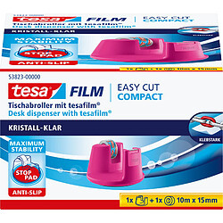 tesa Dévidoir de bureau Easy Cut Compact, équipé, rose foncé ()