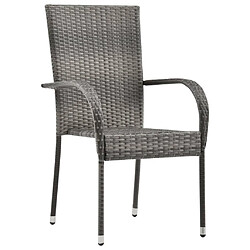 Avis Salle à manger de jardin 3 pcs,Table et chaise à dîner Gris -MN68773