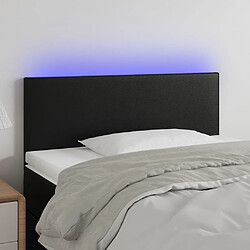 Maison Chic Tête de lit scandinave à LED,meuble de chambre Noir 90x5x78/88 cm Similicuir -MN32877