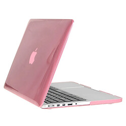 Wewoo Housse Étui rose pour Macbook Pro Retina 13,3 pouces 3 en 1 cristal dur coque en plastique de protection avec clavier de et prise de poussière de port