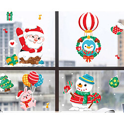 Avis 2pcs Shopping Shopping Centre commercial Verre Verre Décoration Sticker Cheminée Santa Claus Autocollant à ballon à air chaud