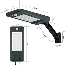 Acheter Universal Lampe solaire à LED étanche extérieure IP65 avec télécommande, lampe de sécurité solaire avec 60 LED, capteur de mouvement infrarouge Applique murale