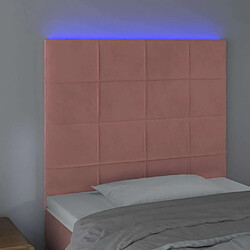 Avis Maison Chic Tête de lit moderne à LED lumineuse pour chambre - Décoration de lit Rose 80x5x118/128 cm Velours -MN83153