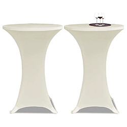 vidaXL Housse de table Ø 80 cm Crème extensible 2 pcs