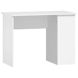 Helloshop26 Bureau table poste de travail meuble d'ordinateur informatique étude 100 x 55 x 75 cm bois d'ingénierie blanc 02_0023501