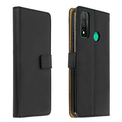 Avizar Housse Huawei P smart 2020 Cuir Véritable Porte-carte Support Vidéo Noir