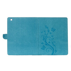 Wewoo Smart Cover bleu pour iPad 4 fleurs pressées motif papillon flip horizontal PU étui en cuir avec boucle magnétique et titulaire fentes cartes porte-monnaie pas cher