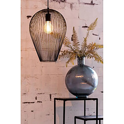 L'Héritier Du Temps Suspension Abby Noir Mat Luminaire Forme de Cage Eclairage Moderne Tendance 16x16x20cm