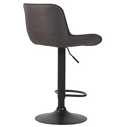 Acheter Decoshop26 Tabouret de bar chaise haute x1 en tissu gris foncé coutures verticales support en métal noir 10_0000564