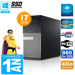 PC Tour DELL 7010 Core I7-3770 RAM 4Go Disque 960 Go SSD Wifi W7 - Occasion