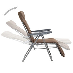 Avis vidaXL Chaises pliables de jardin avec coussins lot de 2 Marron