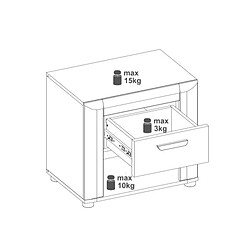 Avis Dansmamaison Table de chevet 1 tiroir Blanc/Bois clair - ABOKI