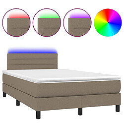 Sommier à lattes LED,Cadre à lattes de lit avec matelas pour Adulte Taupe 120x200 cm Tissu -MN95844