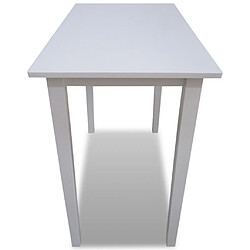 Avis Helloshop26 Table haute mange debout bar bistrot en bois blanc 0902101