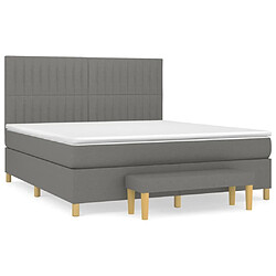 Maison Chic Lit Adulte - Lit simple Lit à sommier tapissier avec matelas moelleux - Meuble de Chambre - Gris foncé 180x200cm Tissu -MN88185