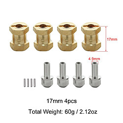 Acheter Adaptateur D'entraînement De Moyeu Hexagonal De Roue En Laiton RC 4 Pièces Pour Chenille Axiale Scx10 RC 17mm