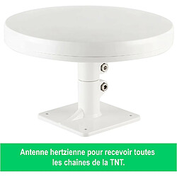 Antenne TV TNT HD 4K Omnidirectionnelle 65dB + 4 socles à ventouses - Camping Car Caravane Camion Fourgon Bateau Poids Lourd pas cher