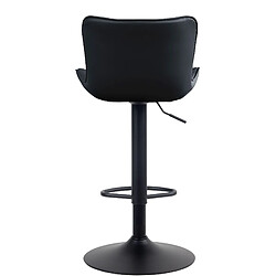 Avis Decoshop26 Tabouret de bar x1 coutures décoratives pied trompette hauteur réglable en métal noir assise en PVC noir 10_0004855