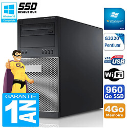 PC Tour DELL 9020 Intel G3220 Ram 4Go Disque 960 Go SSD Graveur DVD Wifi W7 - Occasion