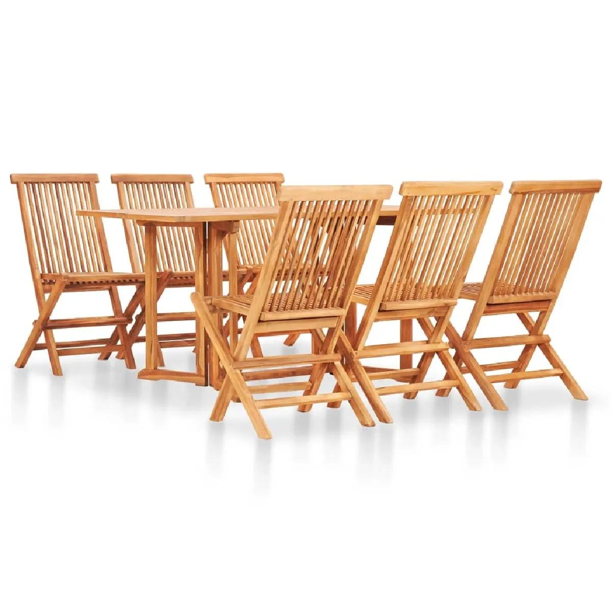 Maison Chic Mobilier à dîner pliable 7 pcs de jardin - Ensemble table et chaises d'extérieur - Salon/Mobilier de jardin classique Bois solide de teck -MN13879