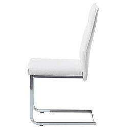 Beliani Set de 2 Cuir PU Chaise de salle à manger Chaise en porte-à-faux Blanc ROCKFORD pas cher