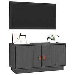 Acheter Maison Chic Meuble TV scandinave - Banc TV pour salon Gris 80x34x40 cm Bois de pin massif -MN92659