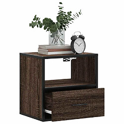 Avis vidaXL Table de chevet murale chêne marron 40x31x39,5 cm