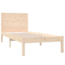 Acheter Maison Chic Lit adulte - Lit simple Cadre de lit,Structure du lit Contemporain Bois de pin massif 100x200 cm -MN50058