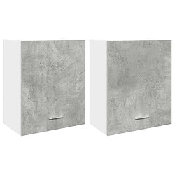 vidaXL Armoires suspendues 2 pcs Gris béton 50x31x60 cm Aggloméré