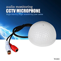 Wewoo Capteur audio CCTV Microphone Golf Forme Prise de son Périphérique Haute sensibilité DC12V Surveillance du dispositif d'écoute