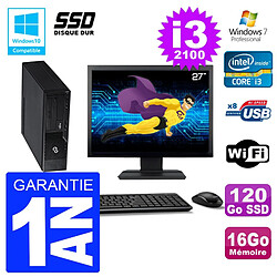 PC Fujitsu Esprimo E500 E85+ DT Ecran 27" i3-2100 RAM 16Go SSD 120Go DVD Wifi W7 - Occasion