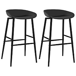 vidaXL Chaises de bar lot de 2 noir 