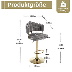 ComfortXL Lot De 2 Tabourets De Bar Pivotants Avec Repose-pieds, Réglables En Hauteur, pas cher