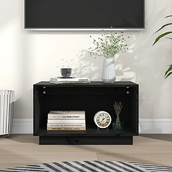 vidaXL Meuble TV Noir 60x35x35 cm Bois de pin massif