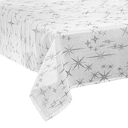 Feeric Lights And Christmas Nappe étoiles de Noël Caneva - L. 140 x l. 360 cm - Blanc et argent