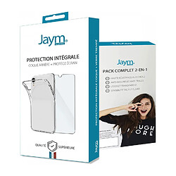 JAYM - Pack Intégral Coque + Verre pour Samsung Galaxy S23 - Coque Souple Transparente et Résistante + Verre de protection renforcé - Plat 2.5D