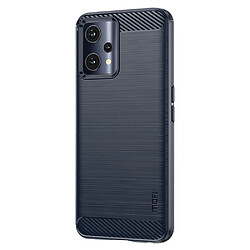 Coque en TPU MOFI Anti-empreintes, texture fibre de carbone, bleu pour votre Realme 9 Pro