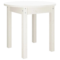 vidaXL Table basse Blanc Ø 45x40 cm Bois massif de pin