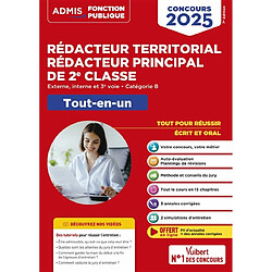 Rédacteur territorial, rédacteur principal de 2e classe : externe, interne et 3e voie, catégorie B : tout-en-un, concours 2025 - Occasion