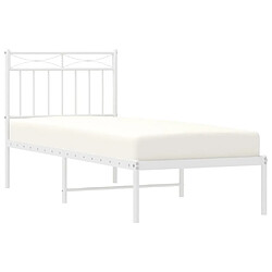 Avis Maison Chic Lit adulte - Cadre de lit métal avec tête de lit,Structure du lit Contemporain pour chambre blanc 75x190 cm -MN96497