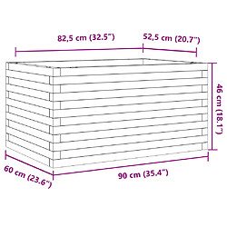 vidaXL Jardinière cire marron 90x60x46 cm bois de pin massif pas cher