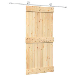 vidaXL Porte coulissante et kit de quincaillerie 95x210 cm pin massif