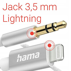 GUPBOO Câble USB Hama Lightning - Mini Jack 3,5 mm 1 m Bi,JL2851 pas cher