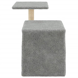 Avis Helloshop26 Arbre à chat meuble tour grimper jouet grattage grattoir escalade plateforme avec griffoirs en sisal clair 50,5 cm gris 02_0022609