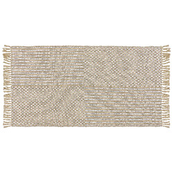 Beliani Tapis beige à carreaux 80 x 150 cm ADABAG